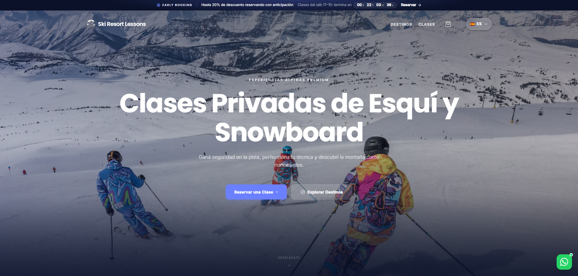 Vista del sitio de Ski Resort Lessons
